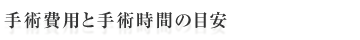 手術費用と手術時間の目安